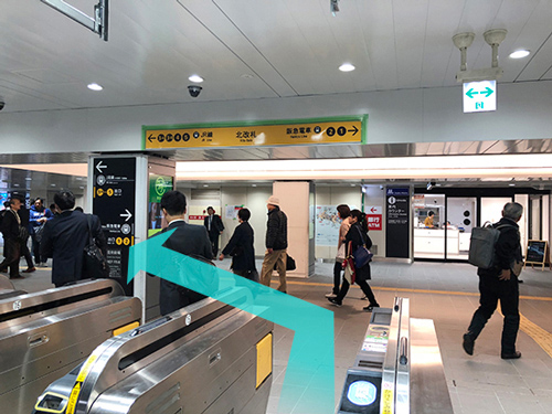 Osaka Metro御堂筋線 梅田駅北改札からのルート