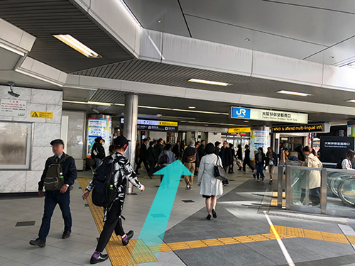 阪神梅田駅 東出口からのルート