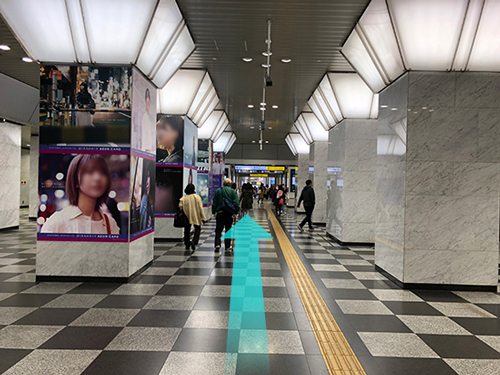 阪神梅田駅 東出口からのルート