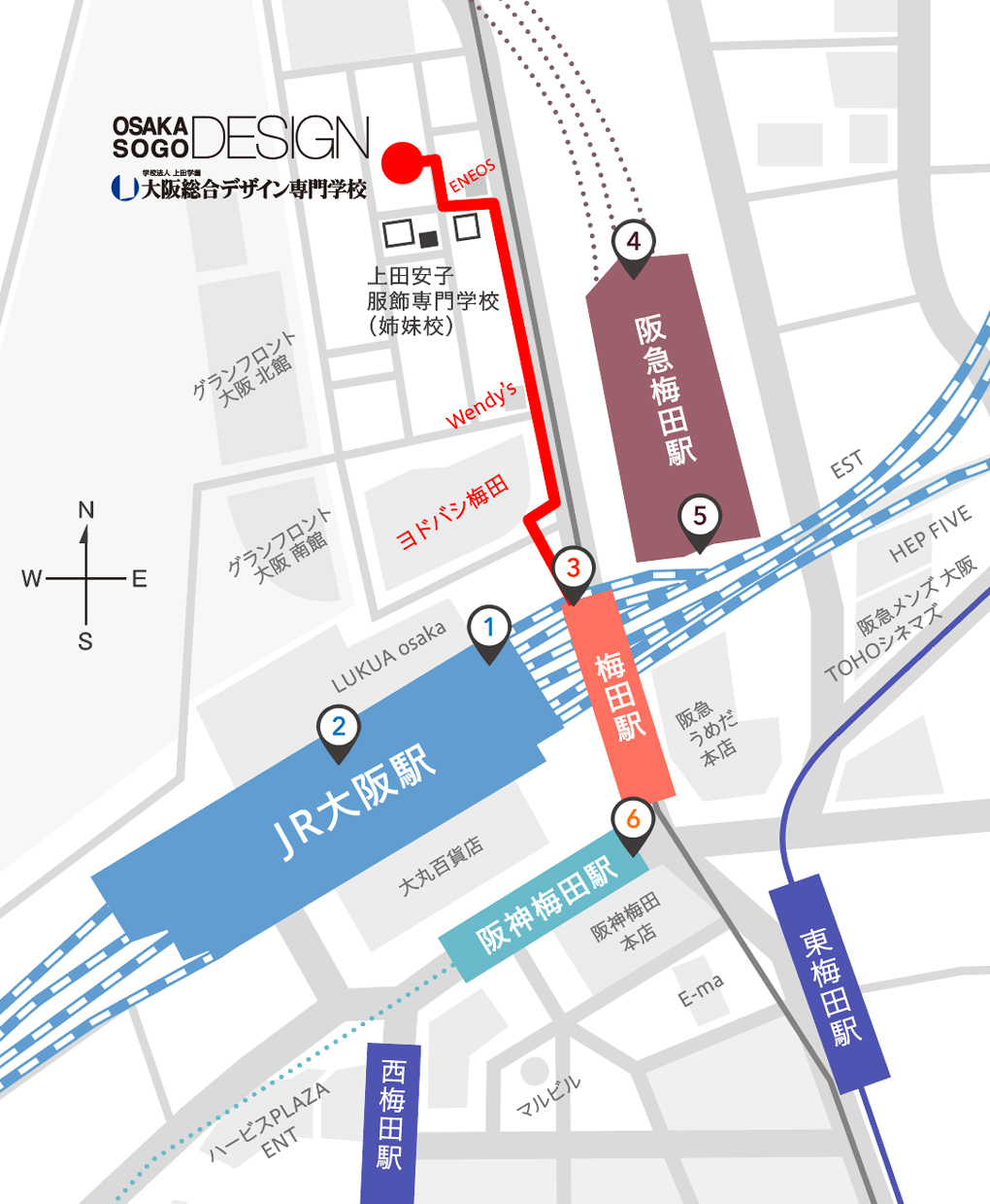 Template:梅田地区の鉄道駅OSM