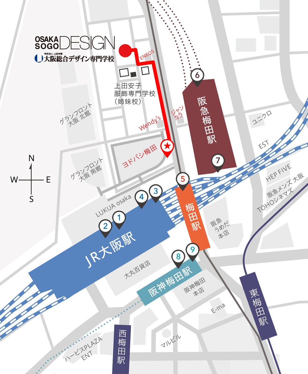 交通アクセス 大阪総合デザイン専門学校 交通アクセス 大阪総合デザイン専門学校