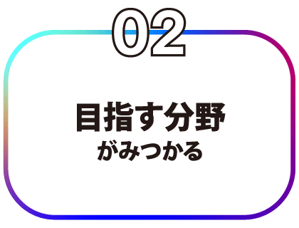 目指す分野がみつかる