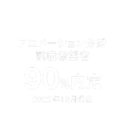 アニメーション分野就職希望者90%内定